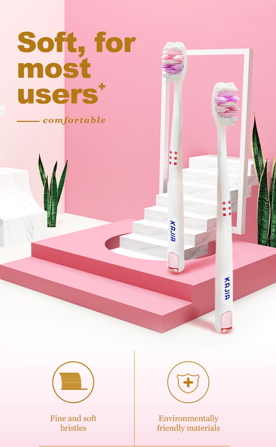 New Design OEM Extra Soft Bristle Anti-Slip Handle Adult Toothbrush