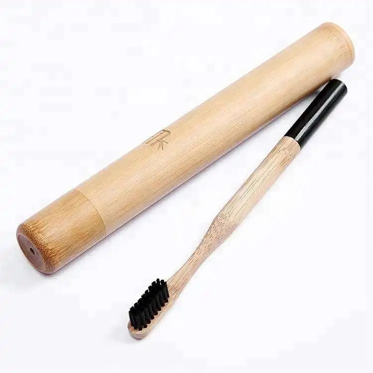 Professional Made Eco-Friendly 100% Biodegradable Round Shape Bamboo Tooth Brush Case