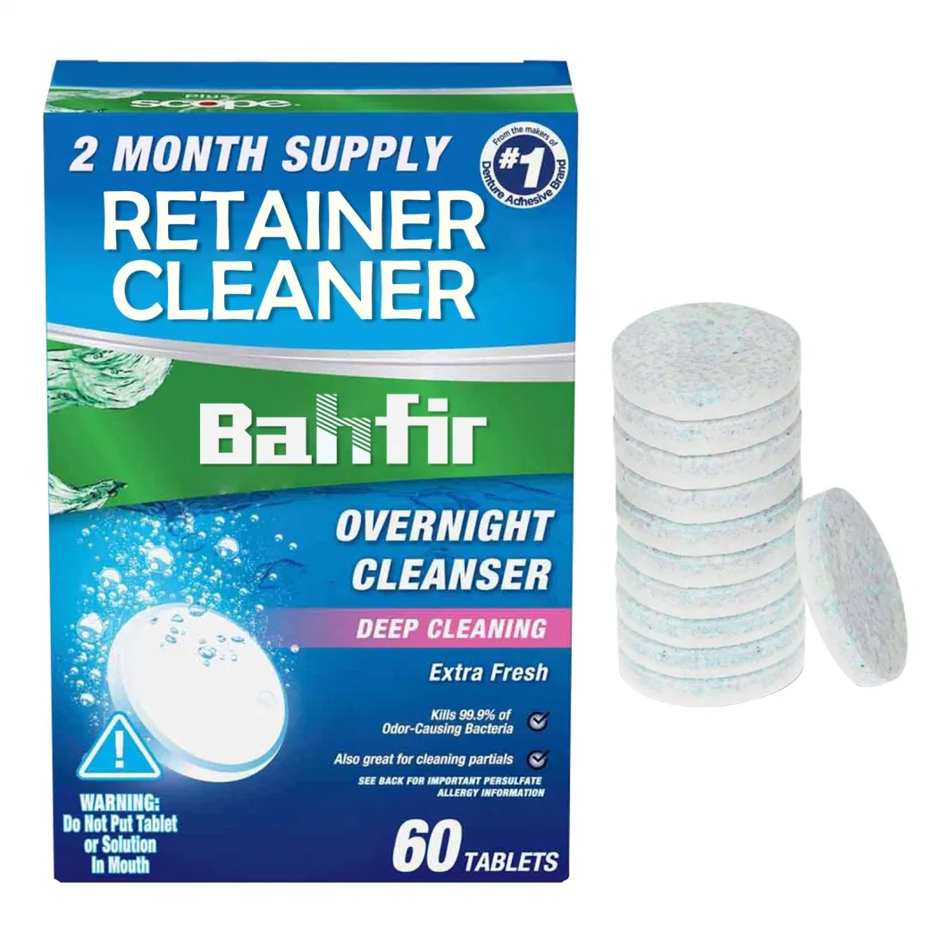 FDA-Approved Denture Cleaning Tablets Effectively Removing Bacterial Plaque for Dental Cleaning