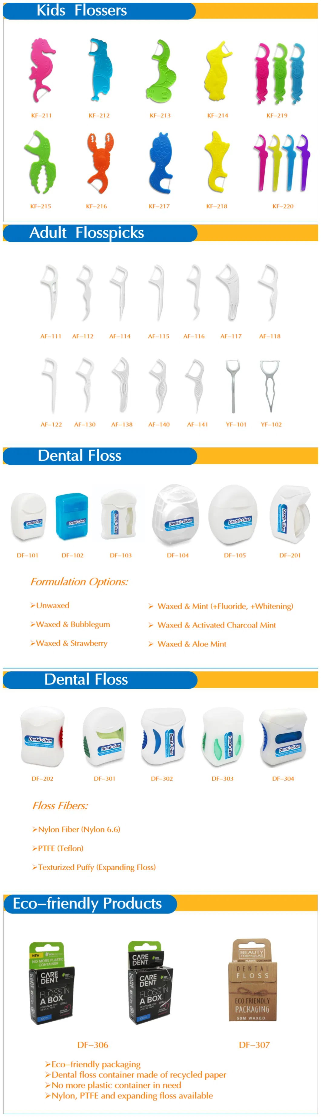 OEM Private Label High Quality Dental Floss in Soft Anti Slip Container with Customized Package