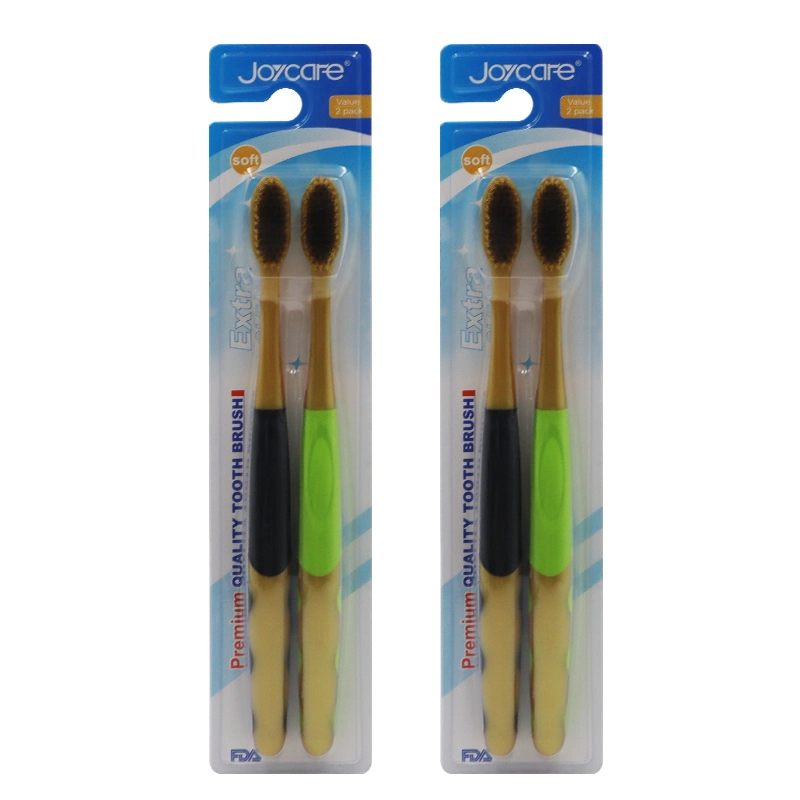 New Style Soft Gold Charcoal Bristles Dental Cleaning Adult Toothbrush