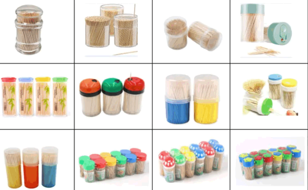 Plastic Bottle Packed Toothpicks OEM Logo Factory Price Two Tips Plastic Color Containers Disposable Bottled Bamboo Toothpick