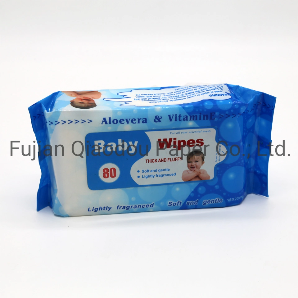 Qiaodou 100% Biodegradable Flushable Disposable Clean Organic Water Wipes Baby Wet Wipe Cleaning Wipes