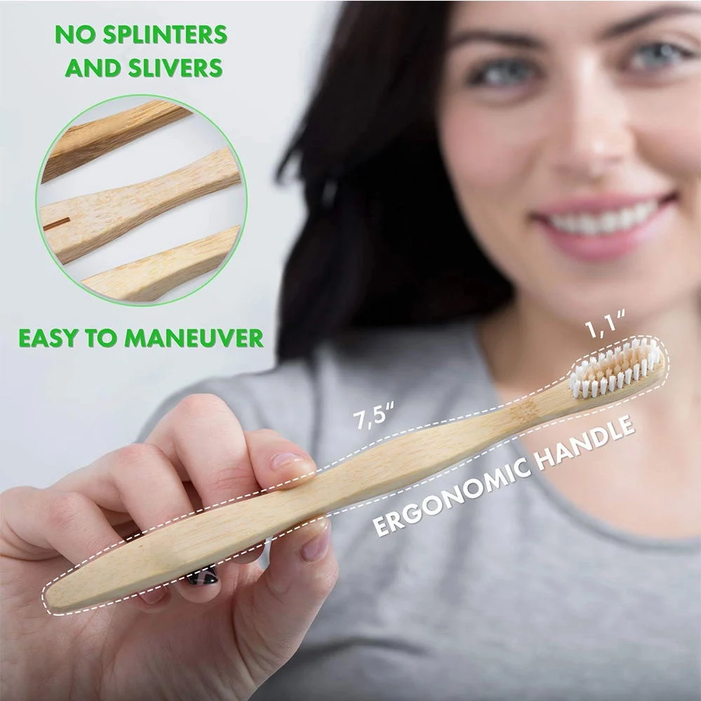 Natural Biodegradable Eco Friendly High Quality Medium Bamboo Toothbrush
