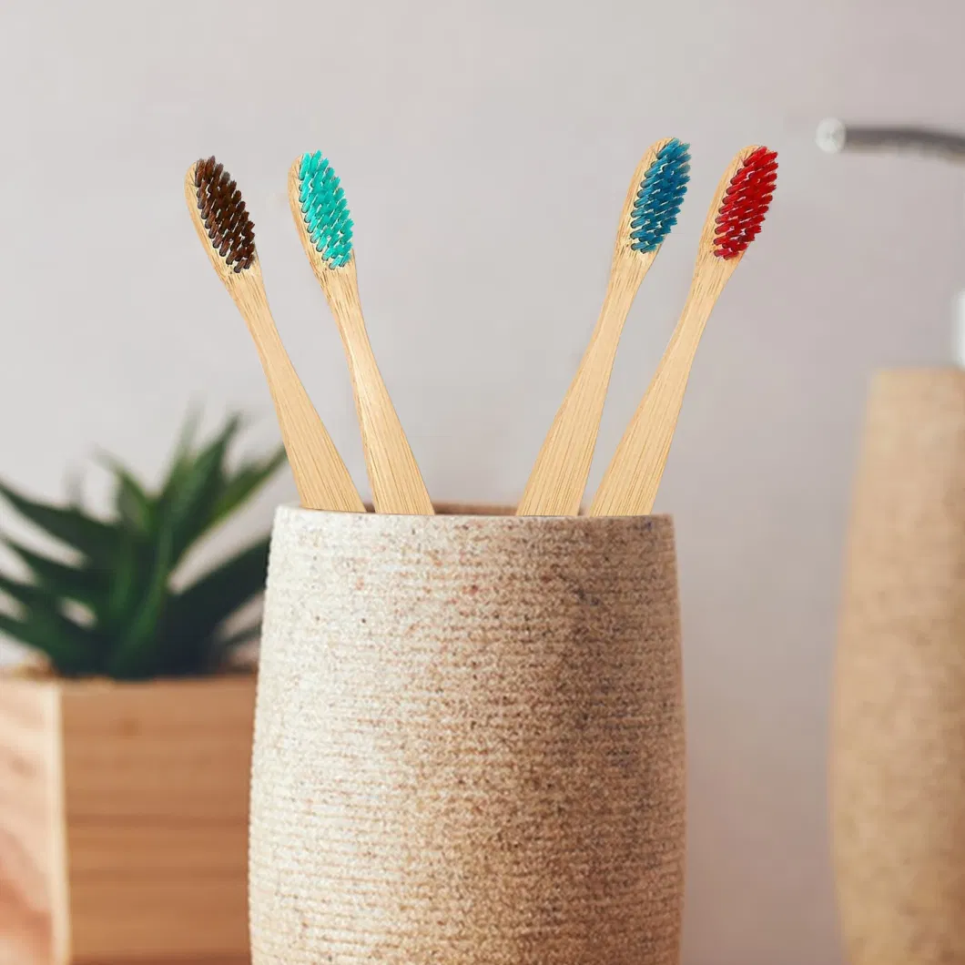 Soft Bristles Natural Bamboo Toothbrushes, Biodegradable &amp; Compostable Charcoal Wooden