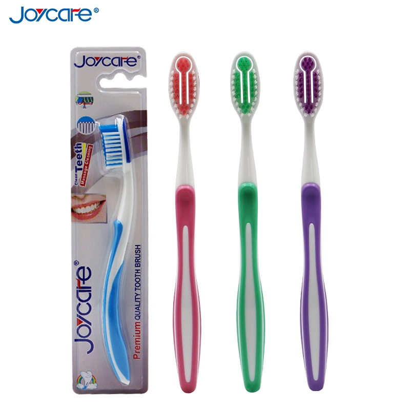 Colorful Flexible Brush Head Teeth Massage Toothbrush Tongue Scraper/Soft Polished Bristles Adult Toothbrush