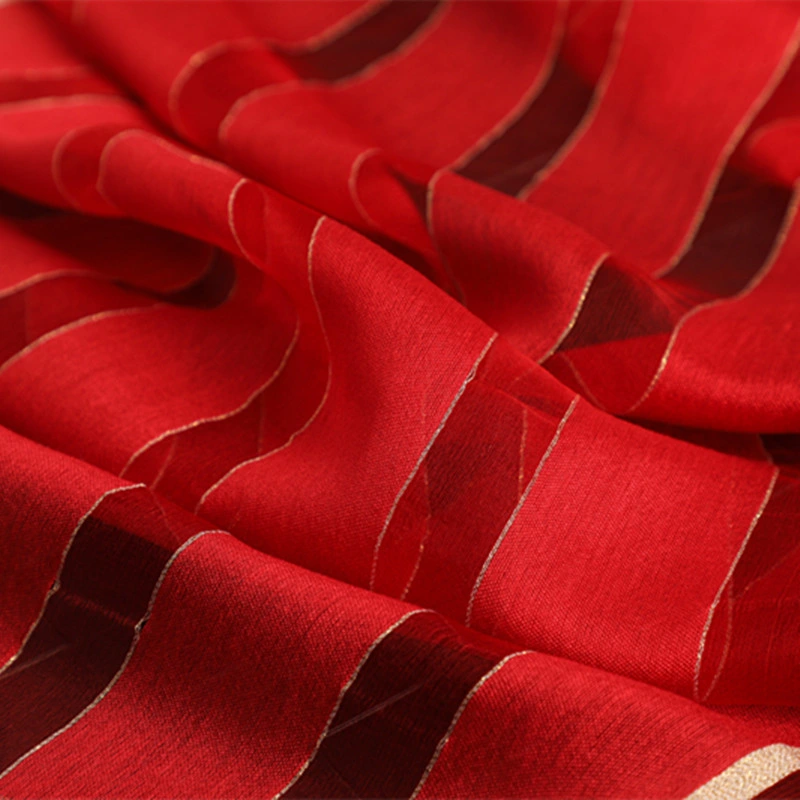 Fashion Luxury Pure Silk Brand Scarf Wholesale Silk Scarfs Made in China Stripe Scarf Hijab Silk