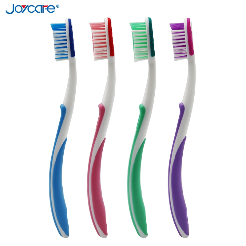 Colorful Flexible Brush Head Teeth Massage Toothbrush Tongue Scraper/Soft Polished Bristles Adult Toothbrush