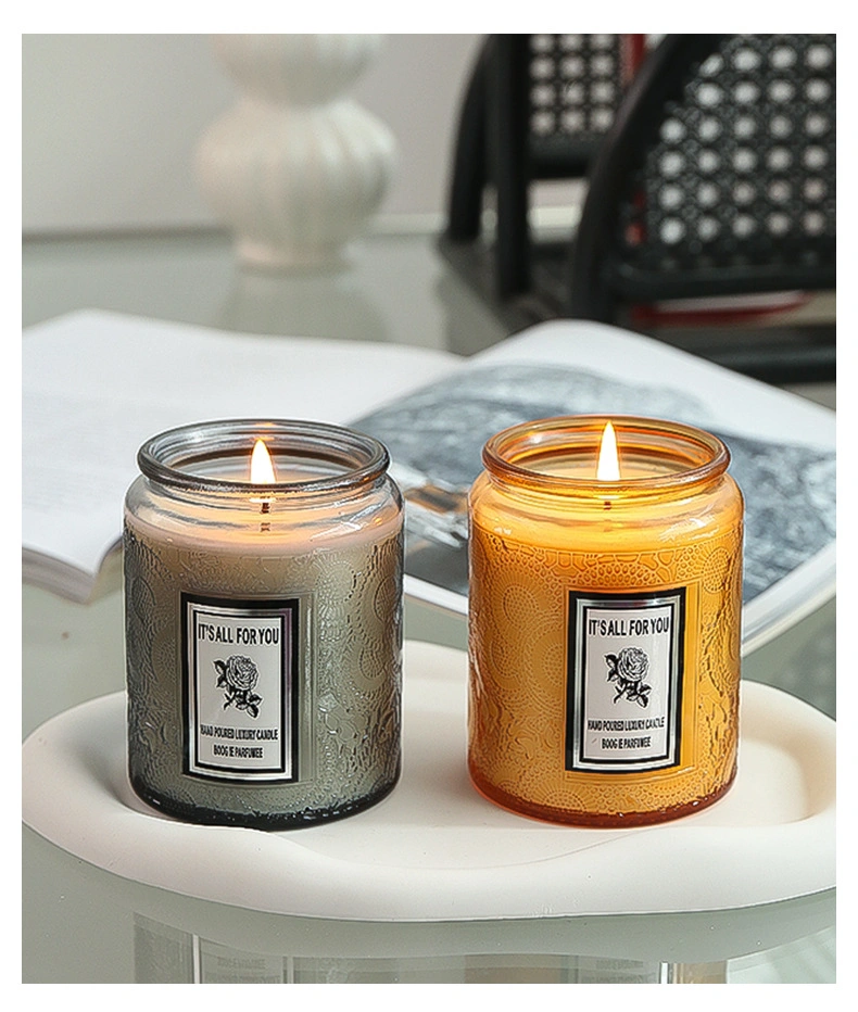 Good Quality Home Decoration Custom Soy Wax Glass Jar Scented Candle