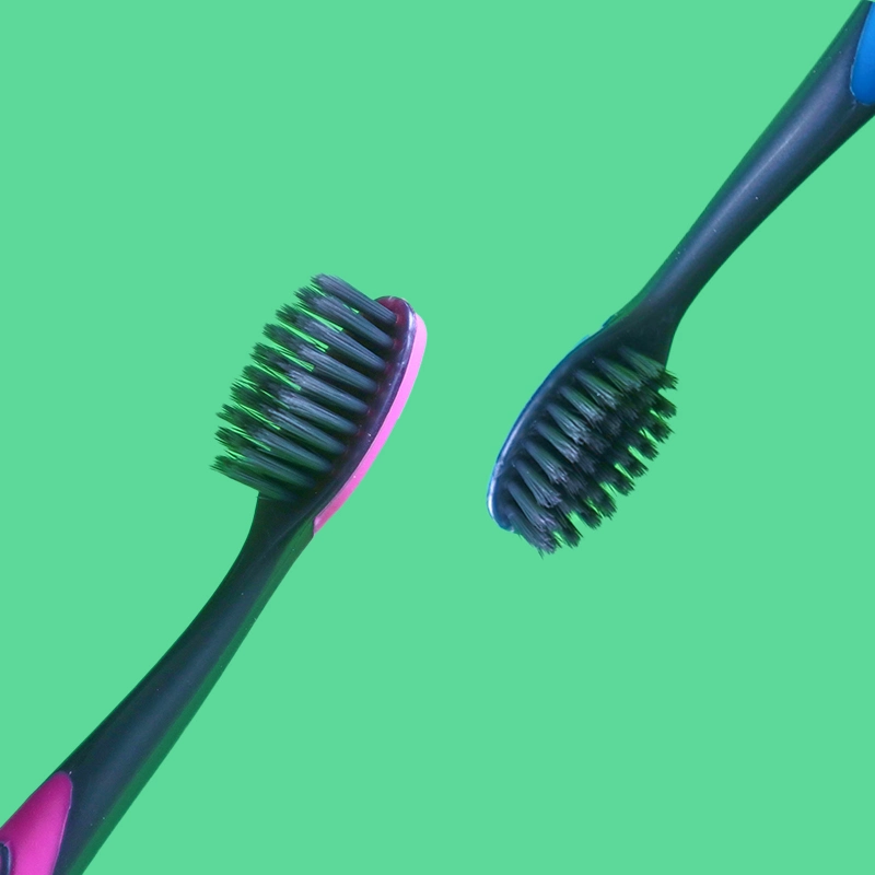 Wholesale Adult Toothbrush with Small Brush Head Soft Charcoal Bristles