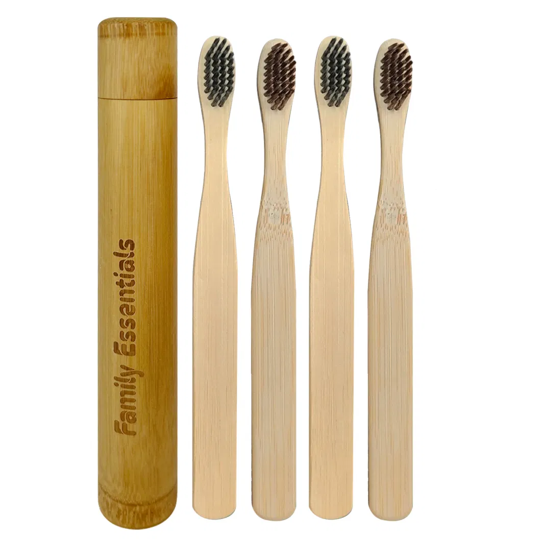 Bamboo Toothbrush Charcoal Soft by Brush with Customized Brand