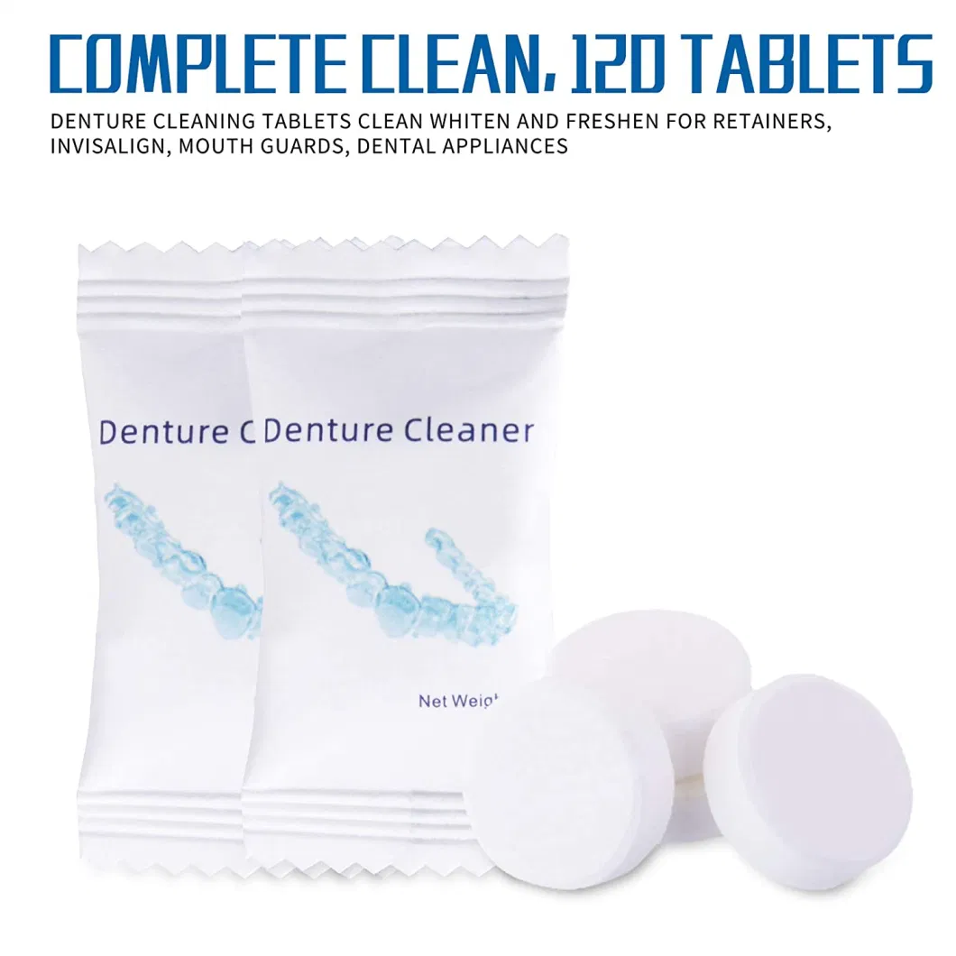 Effective Denture Cleaning Tablets Dental Whitening and Stain Removal Bad Breath Prevention with FDA Approval