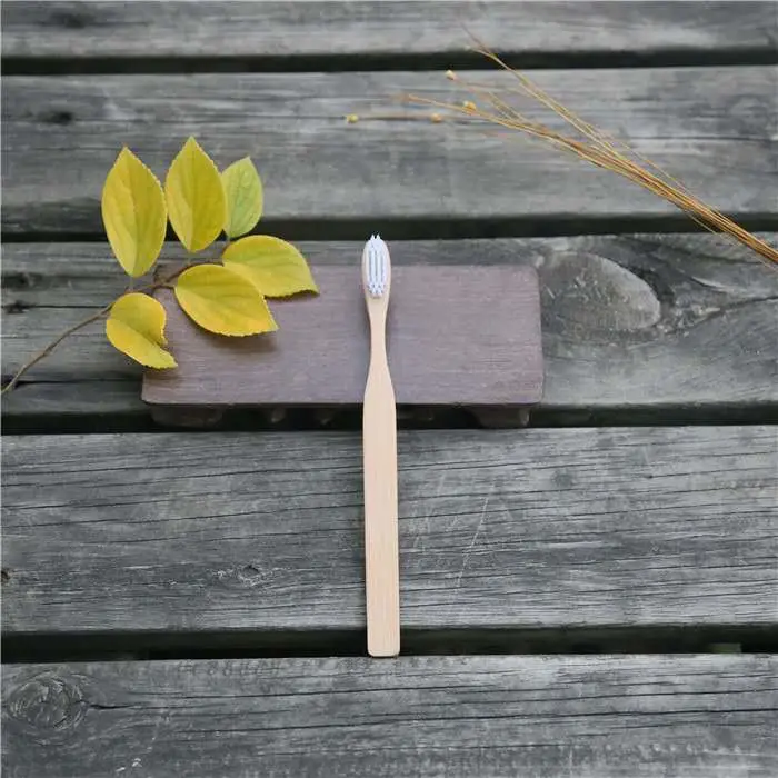 Bamboo Toothbrush with Soft Charcoal Bristles Natural Wood Environmentally Friendly