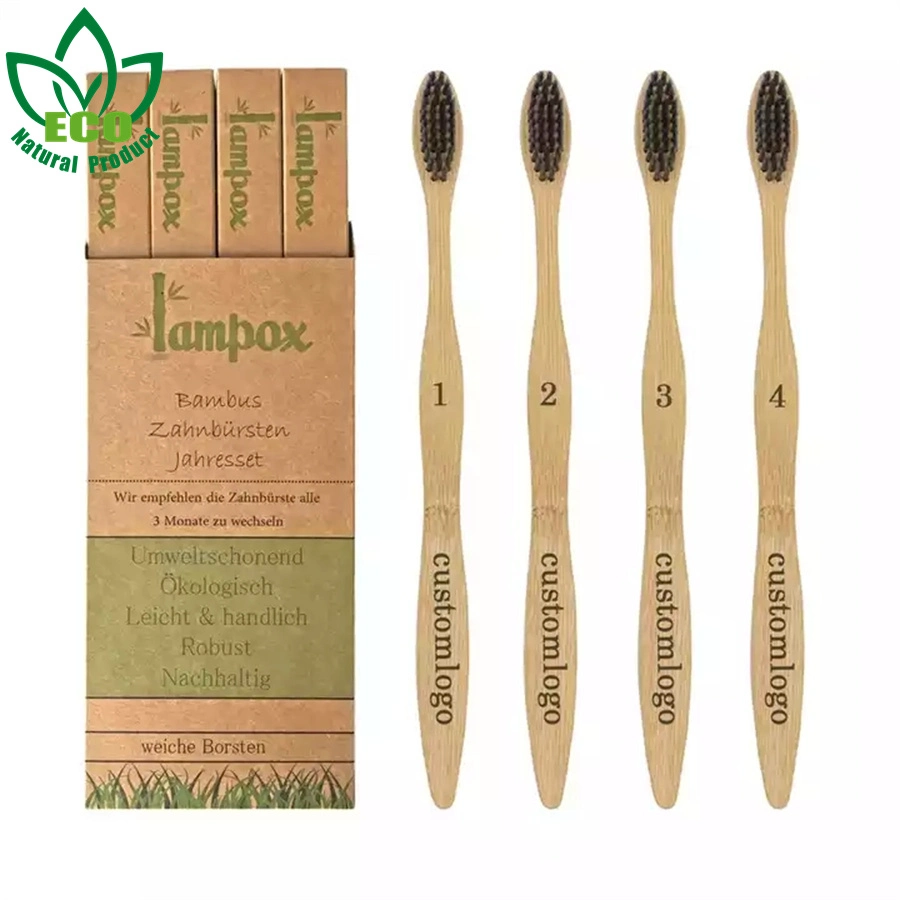 Free Sample 100% Biodegradable Eco Friendly Cepillo De Bambu Natural Organic Adult a Dent Bamboo Toothbrush