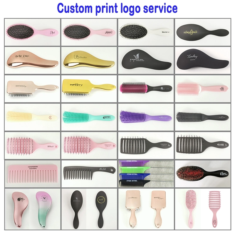 Custom Logo Mate Hair Comb Styling Soft Tooth Plastic Handle Hair Comb Airbag Massage Head Hair Brush