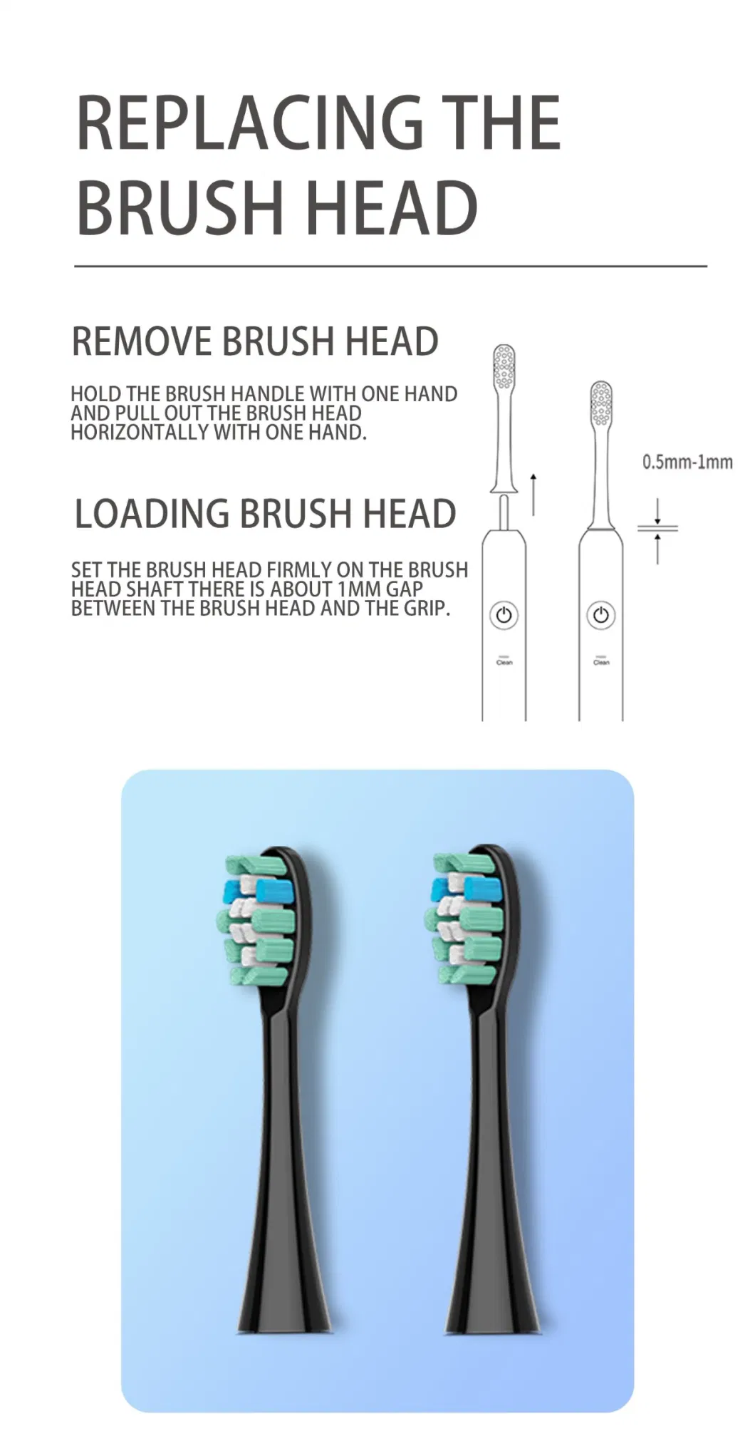 Indicator Bristles Rotating Advanced Replacement Head for Electric Toothbrush