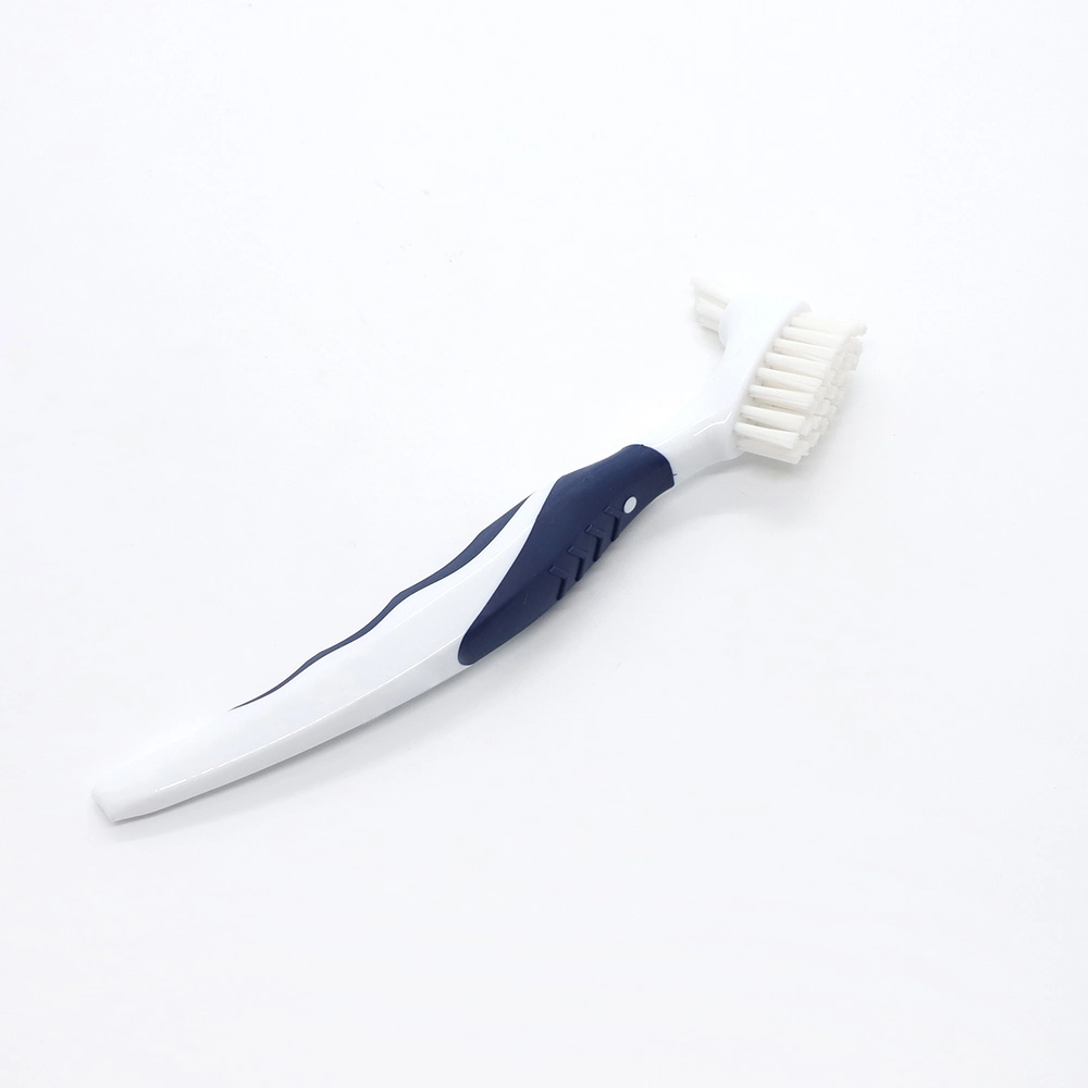 OEM Colorful Double Head Toothbrush with Hard Nylon Bristle for Denture Cleaning