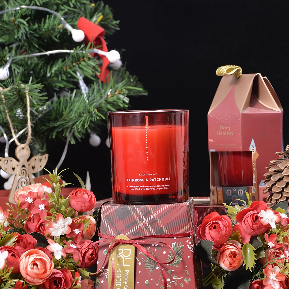 Customized Private Label Silk Printing Glass Sosy Wax Candle for Christmas Holiday