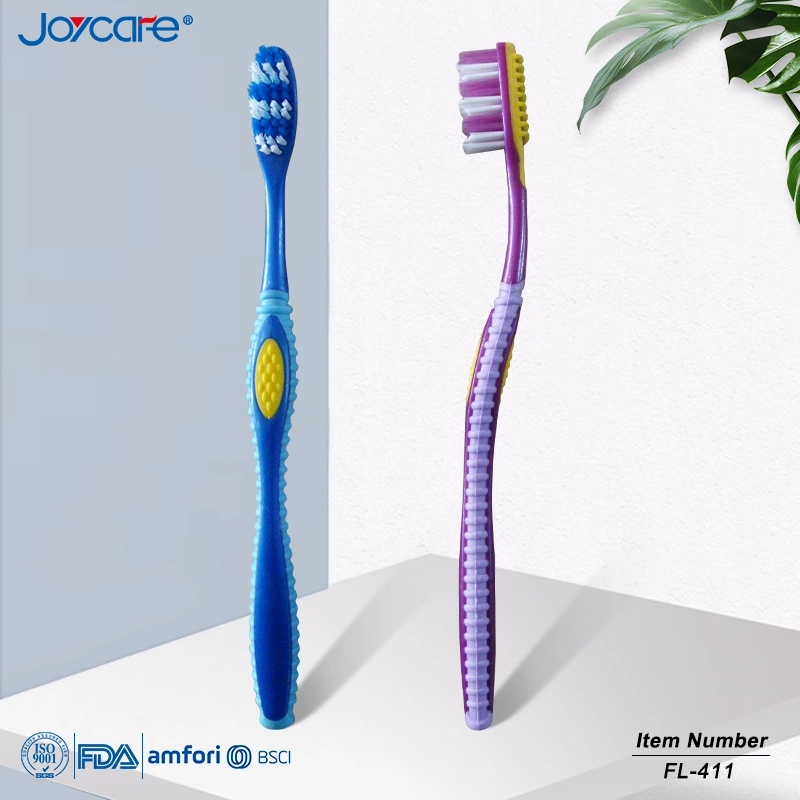 FDA Approved Deep Cleaning Wave Shape Soft Bristles/Custom Logo Printing Adult Toothbrush