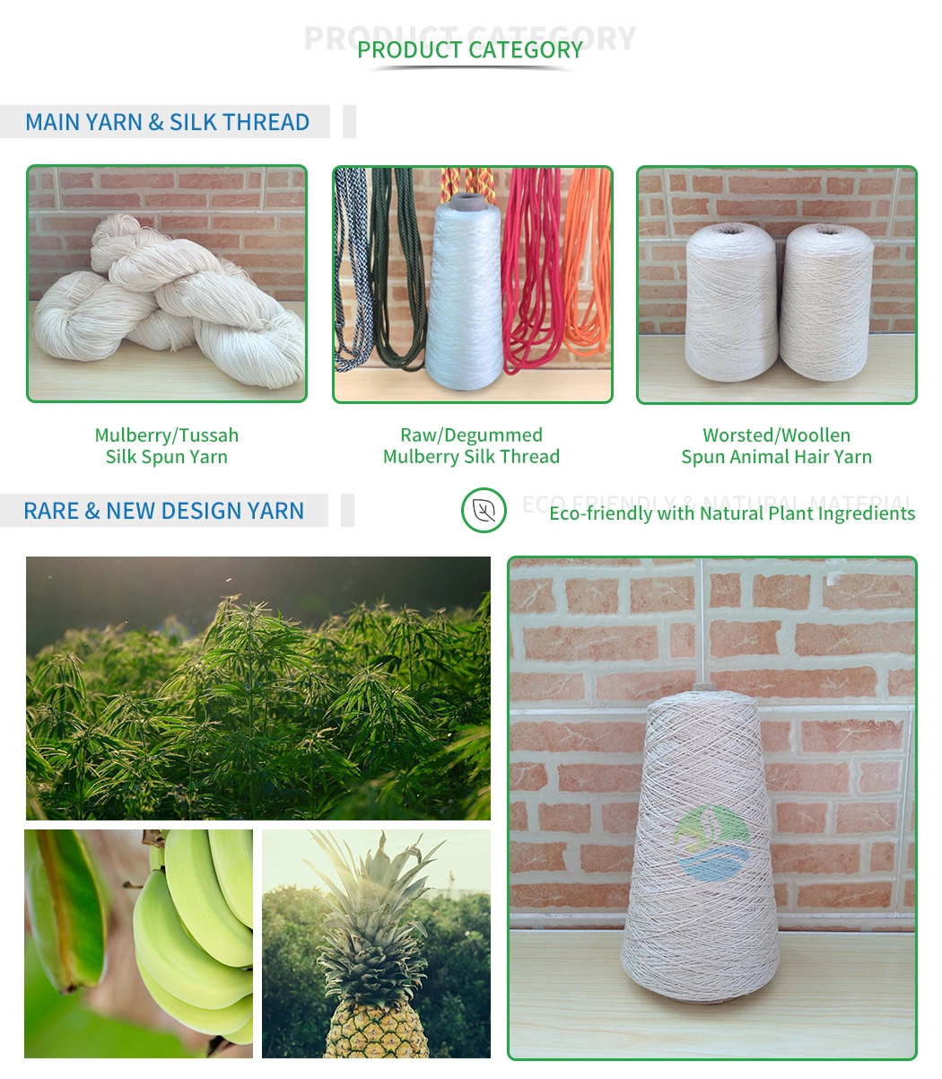 Bamboo/Soybean Rayon Fiber Mulberry Silk Blended Worsted Spun Yarn