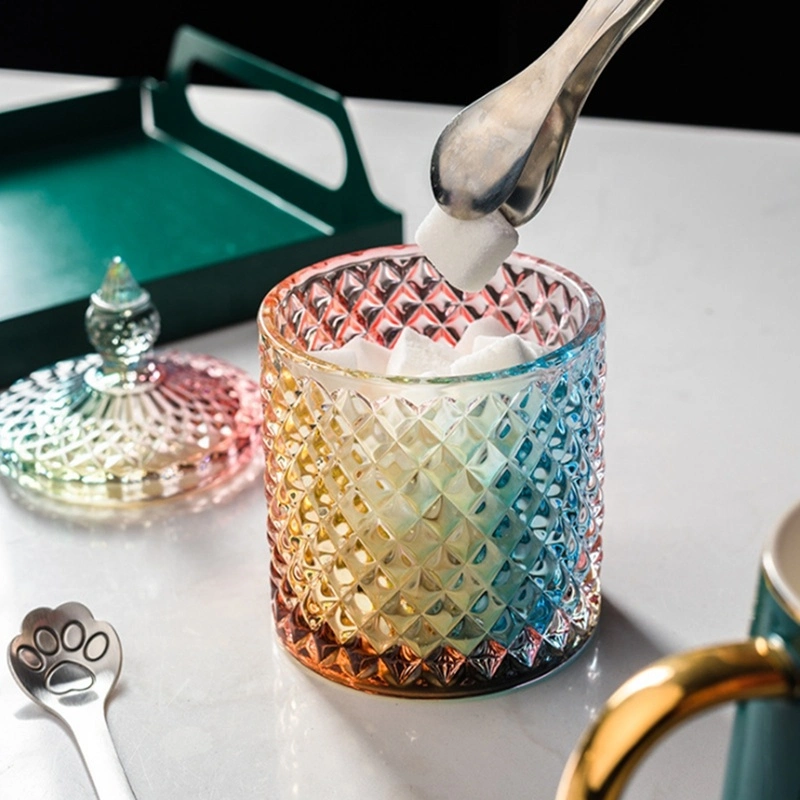 Luxury Pearls Iridescent Black Soy Wax Diamond Decorative Glass Candle Jar