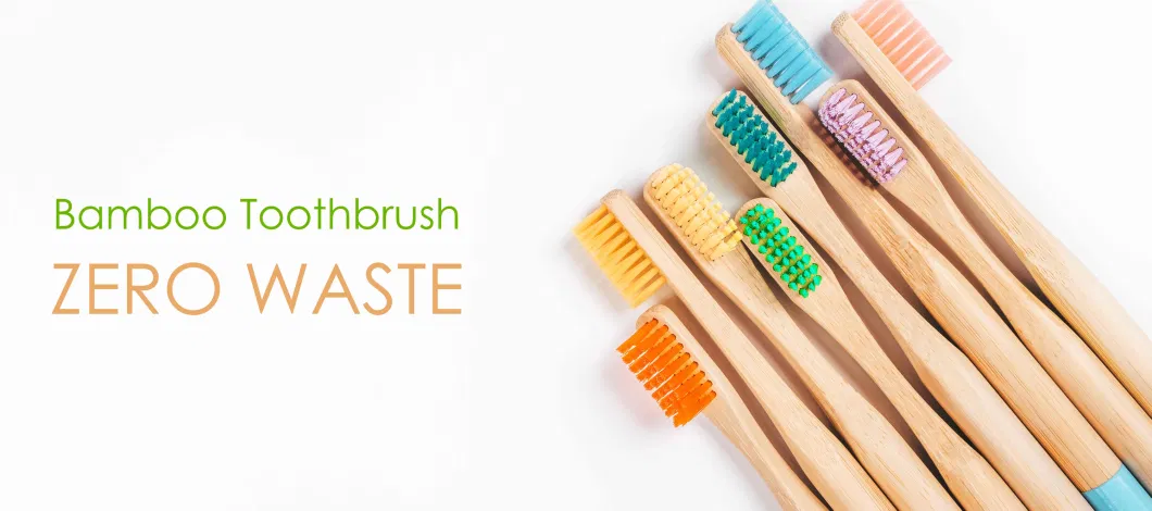 Round Handle Bamboo Toothbrush with Engraved Logo