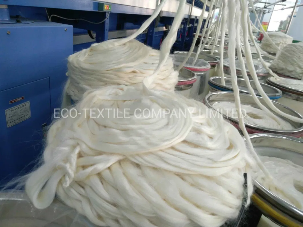 Super Bleached Best Quality Chinese Tussah Silk Fiber Sliver for Spinning