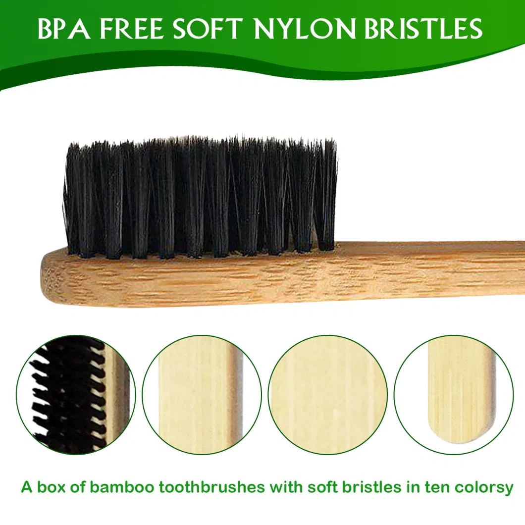 100 % Healthy Eco Organic Charcoal Bamboo Toothbrush for Home Use