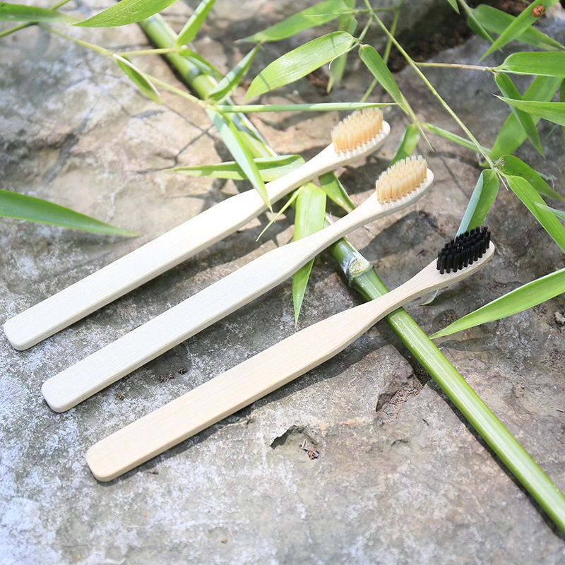 Natural Eco-Friendly House Colorful Soft Adult Handle Wooden Bamboo Toothbrush
