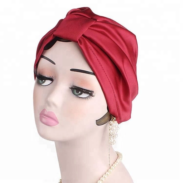 Wholesale Custom Logo 100% Pure Mulberry Silk Women Turban Adjustable Silk Bonnet