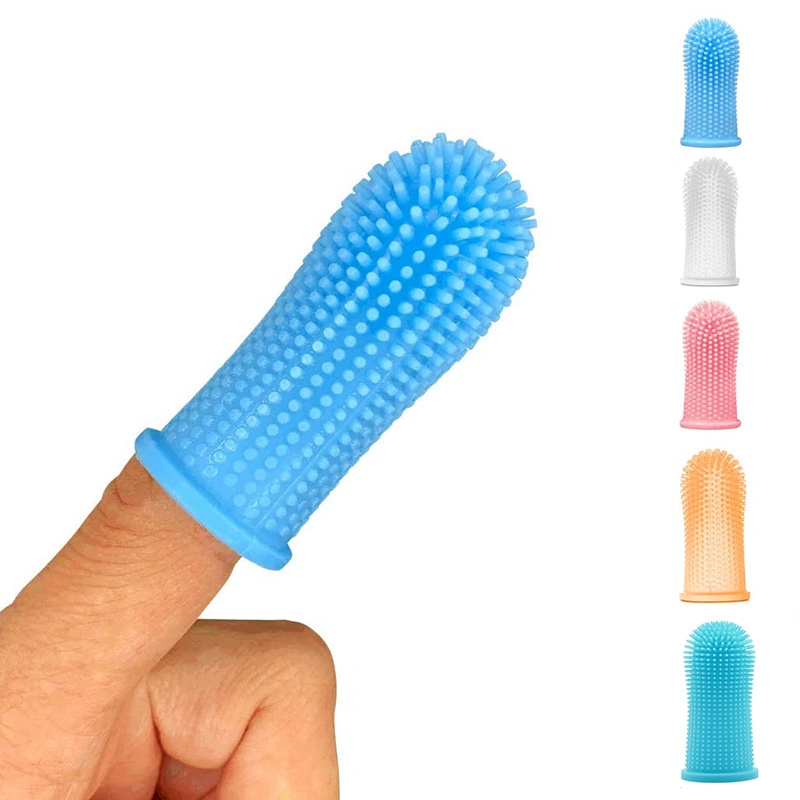 Silicone Dog Finger Toothbrush with Full Surround Bristles for Easy Cleaning