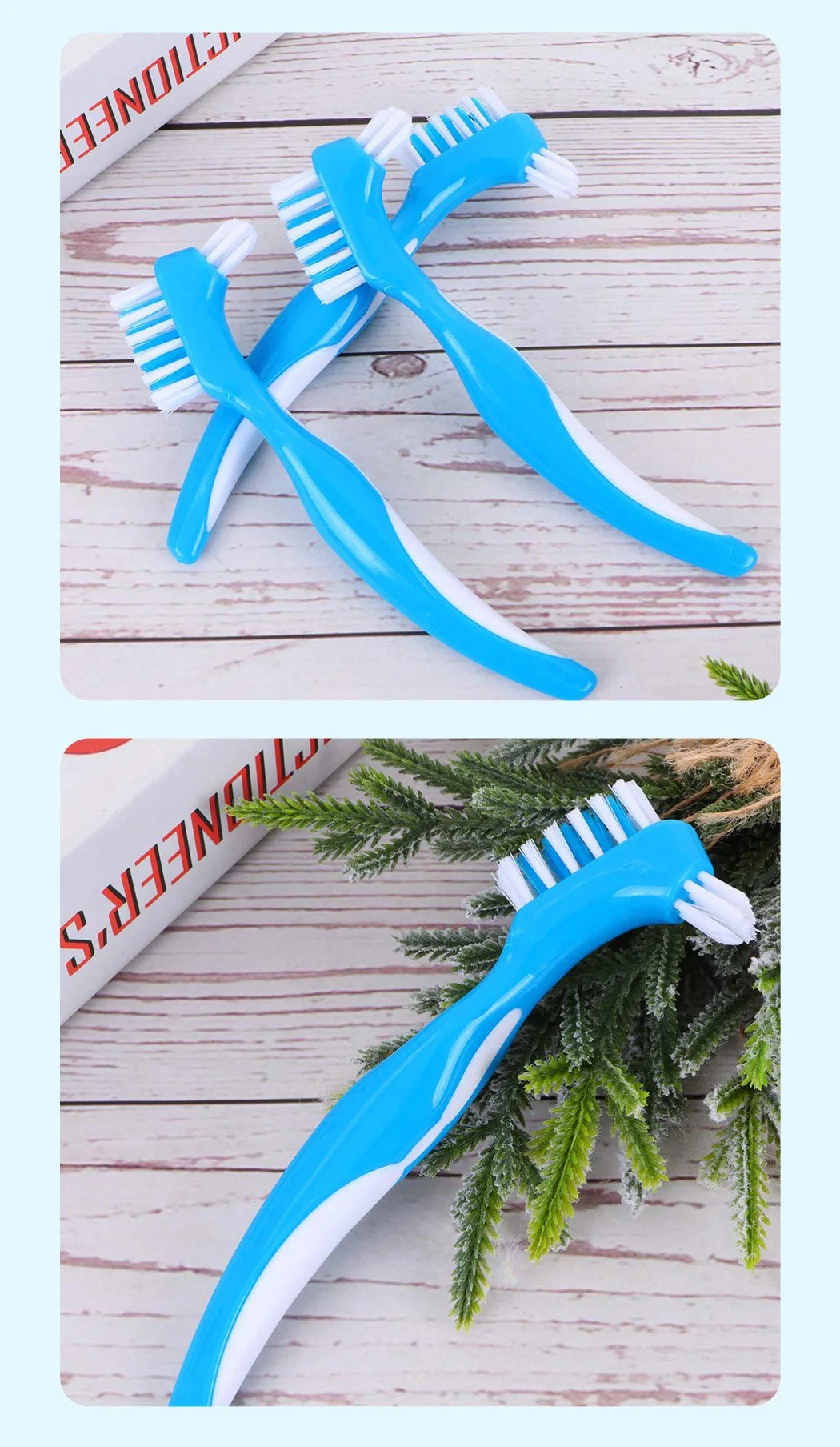 High Quality Denture Oral Hygiene Deep Cleaning Denture Toothbrush