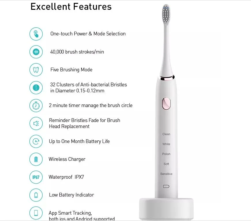 Adult Electric Tooth Brush Smart Electr Toothbrush Head Sonic