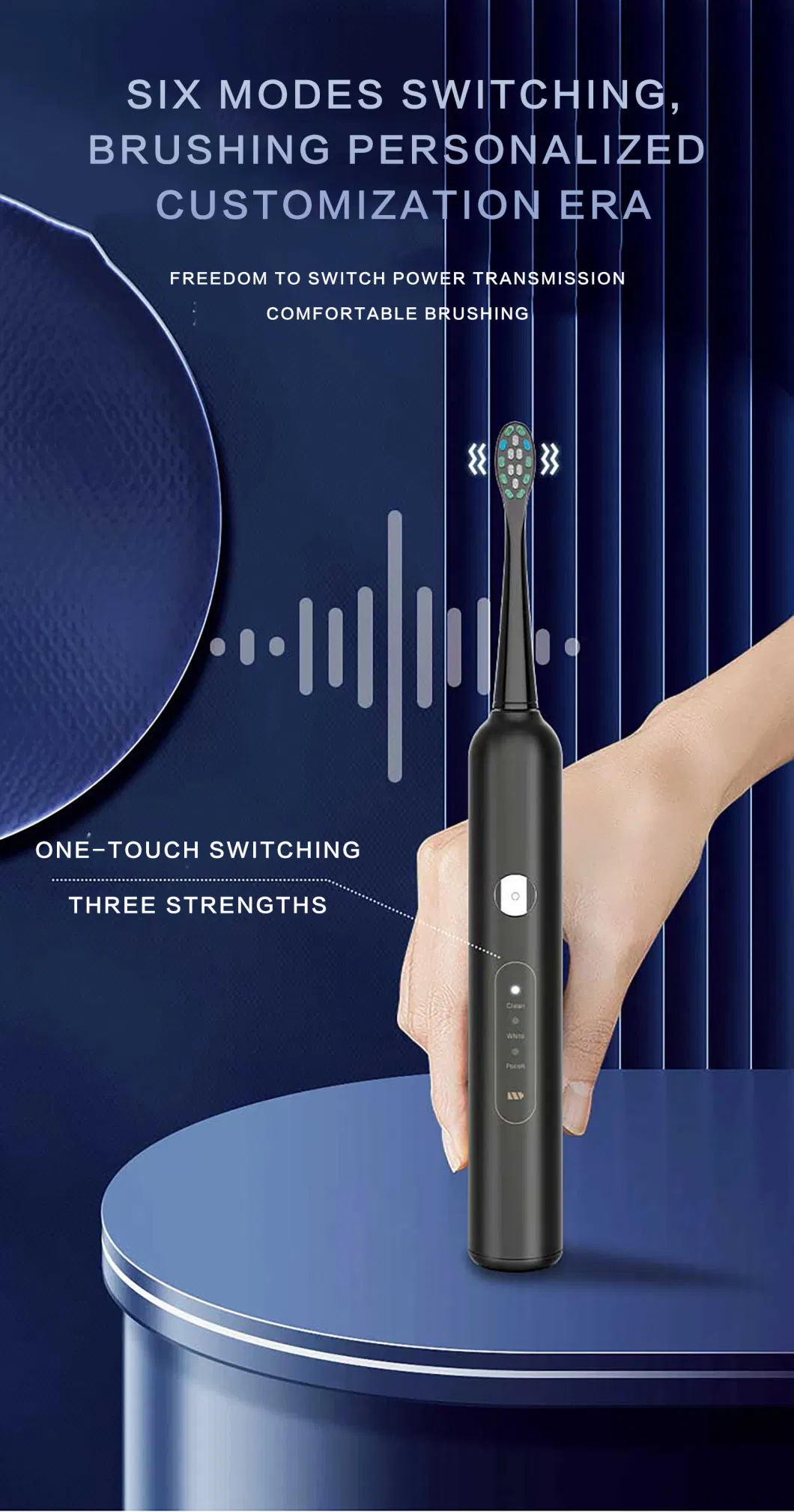 Premium Oral Care Sonic Brush Technology Sleek Dental Devices Toothbrush