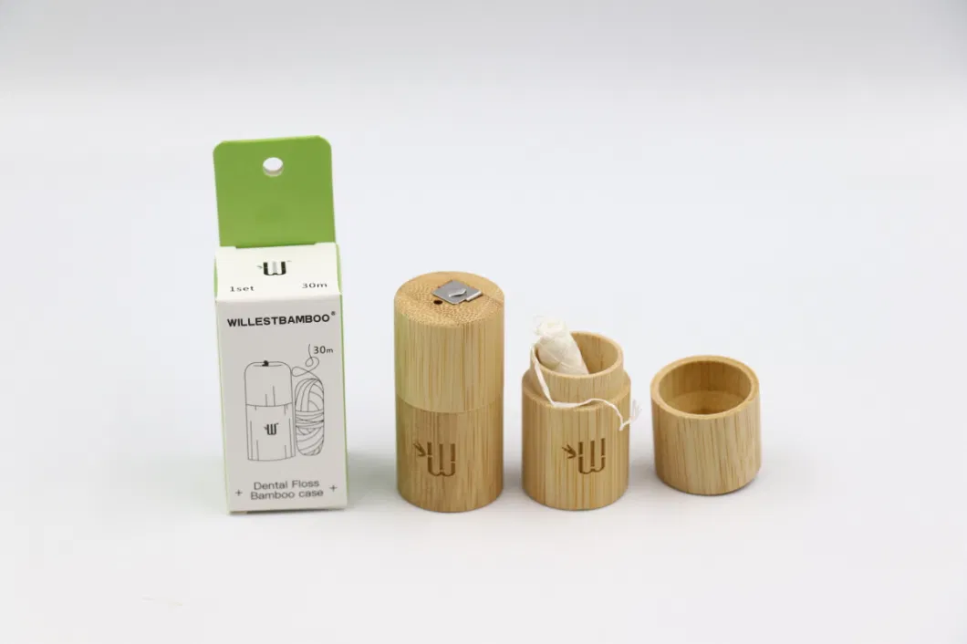 Eco-Friendly Biodegradable Dental Floss in Bamboo Tube with Customized Logo