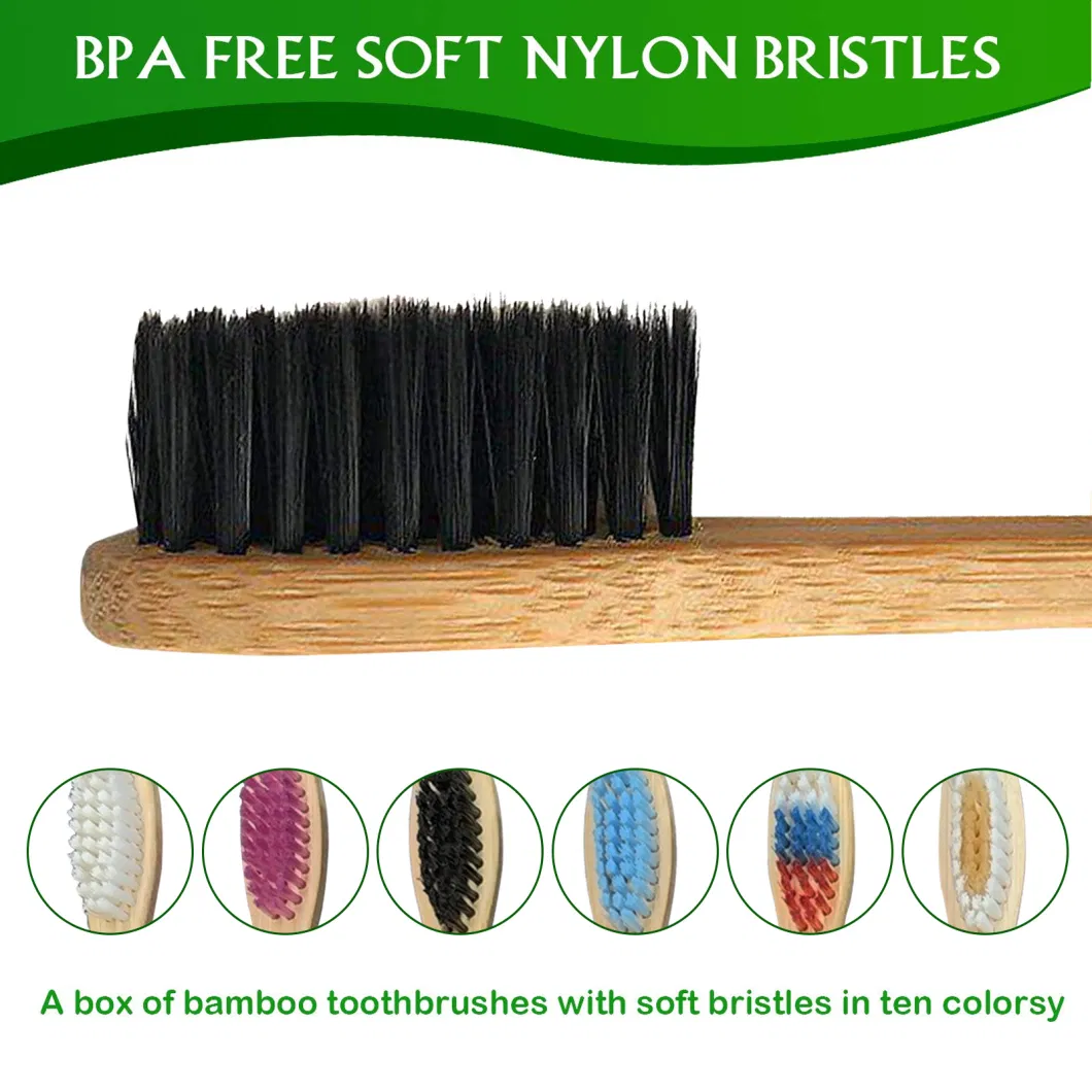 Wholesale Charcoal Bristles Bamboo Toothbrush with Customization