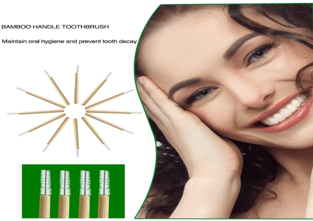 Interdental Brush Between Teeth Gum Dental Floss Picks with Bamboo Handle for Oral Hygiene Teeth Cleaning Tool
