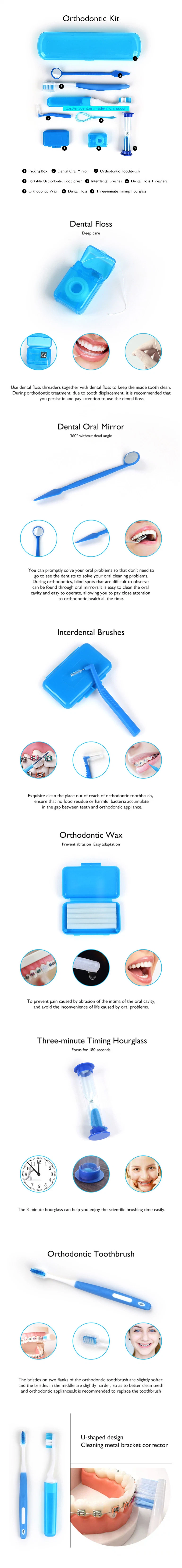 Portable Orthodontic Toothbrush Kit Interdental Brush Dental Floss Cleaning Kit Orthodontic Care
