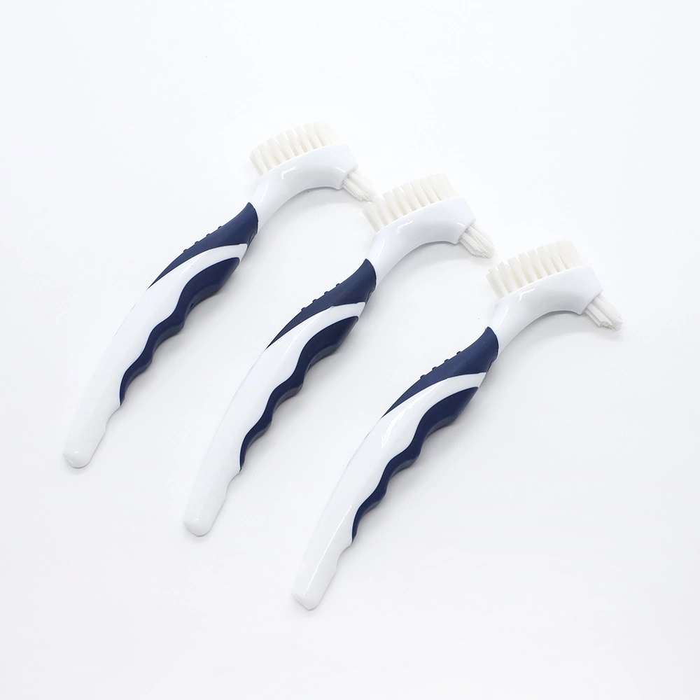 Wholesale New Design Double Side Denture Toothbrush for False Teeth OEM