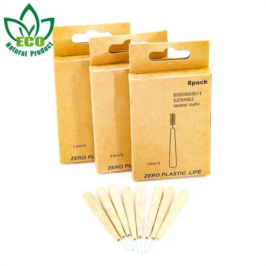 Biodegradable Handle Interdental Brushes Bamboo L Type Cepillo Dental Micro Brushes