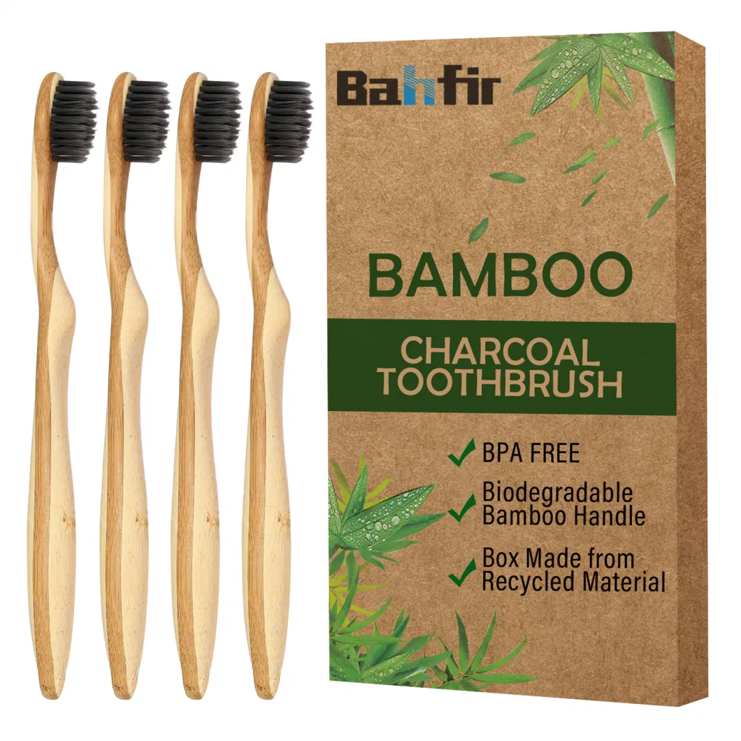 Charcoal Bamboo Toothbrush Extra Soft Bristle Oral Hygiene