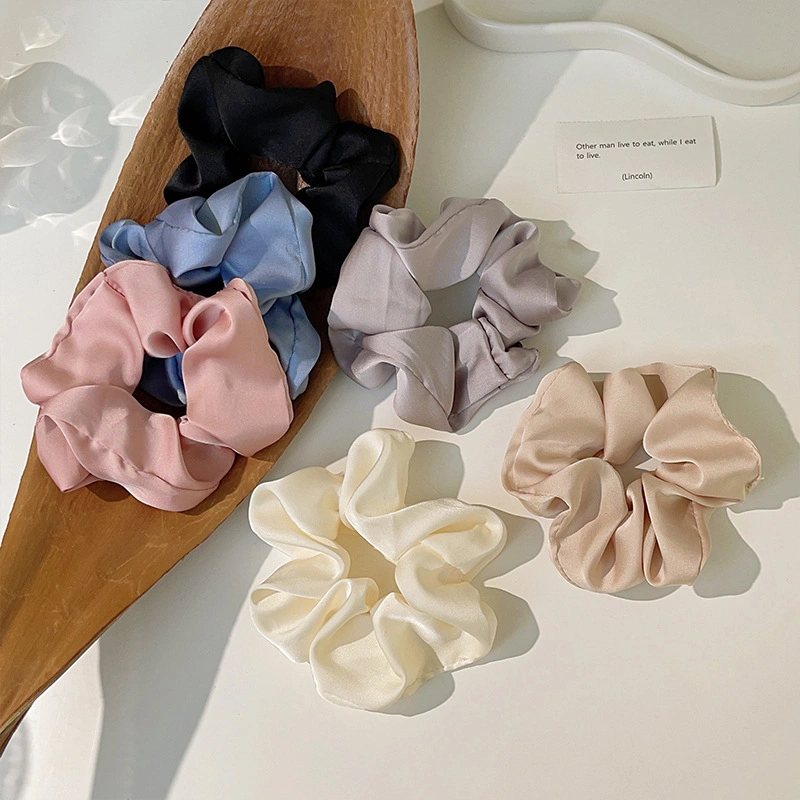 Wholesale Luxury Hair Ties Plain Hair Elastic Hair Bands Silk Scrunchy