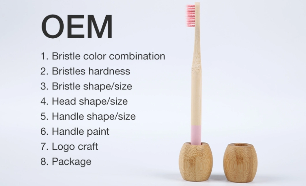 100% Natural Bamboo Toothbrush Biodegradable Bamboo Biodegradable Soft Wooden Brush Bristles Customized Color and Size