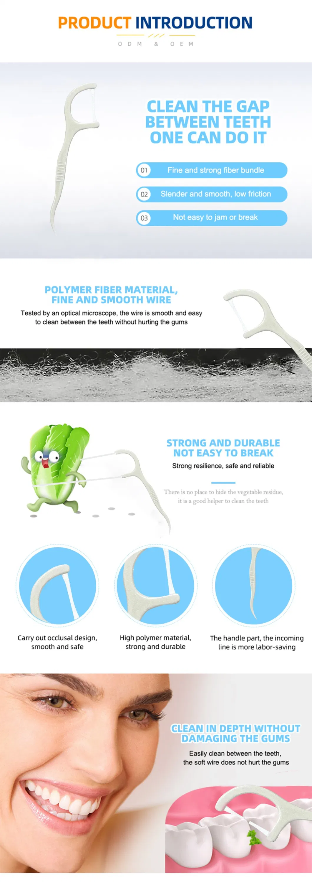 High Quality Eco Friendly Customized Portable Disposable Package Dental Floss Biodegradable
