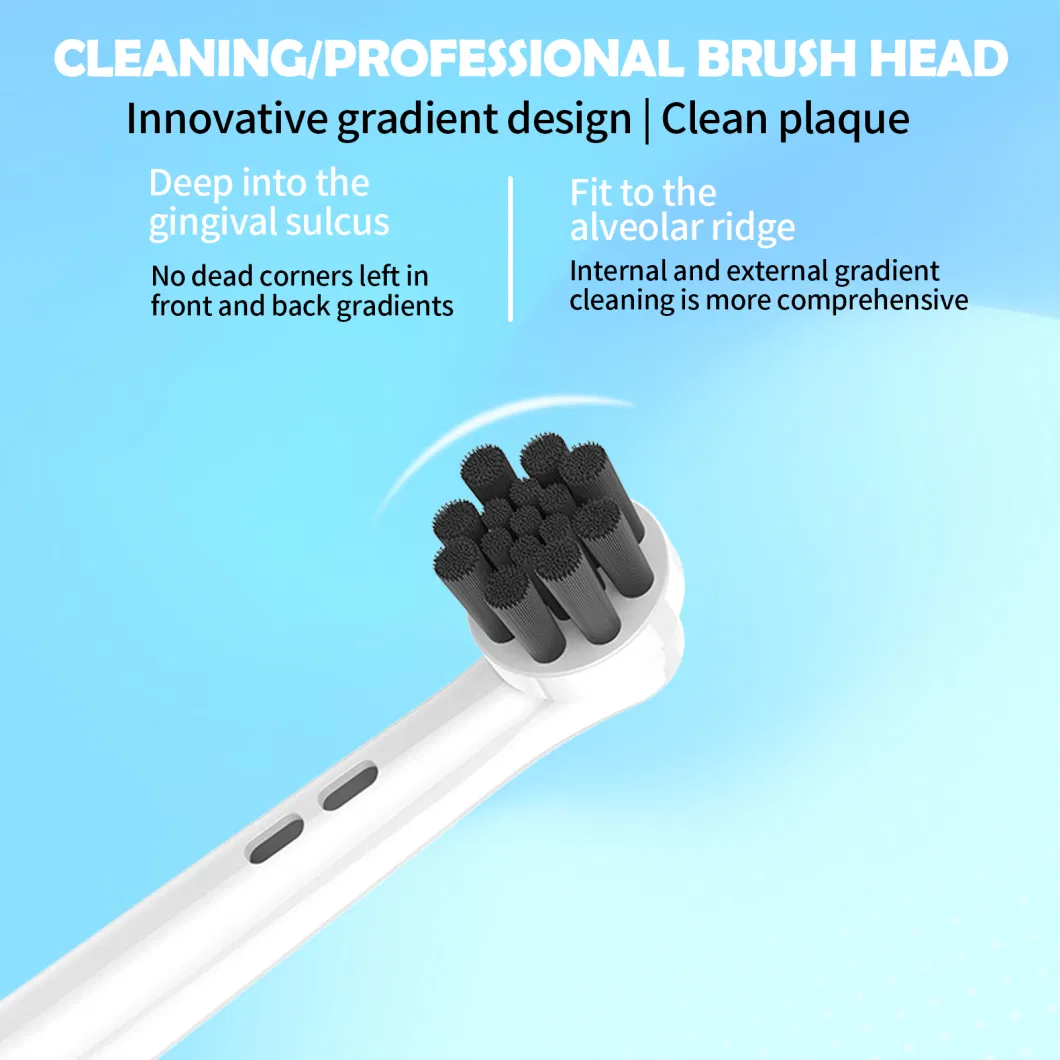 Round Rotating Replacement Head DuPont Bristle Electric Toothbrush Head for Oral Care