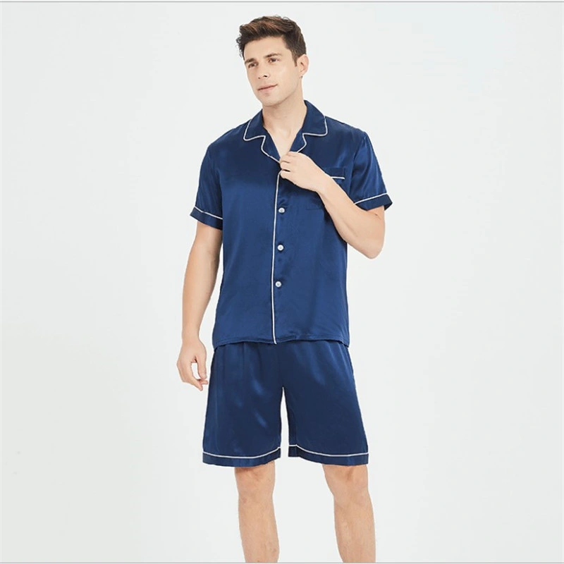 Pajamas Men&prime;s Silk Shorts Short Sleeve