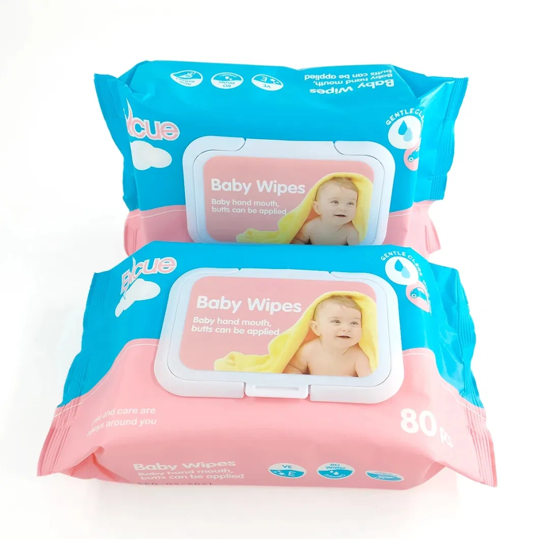 80PCS Wholesale pH Balance Natural OEM Cotton Tissue Skin Care Baby Wipes Wet Wipes