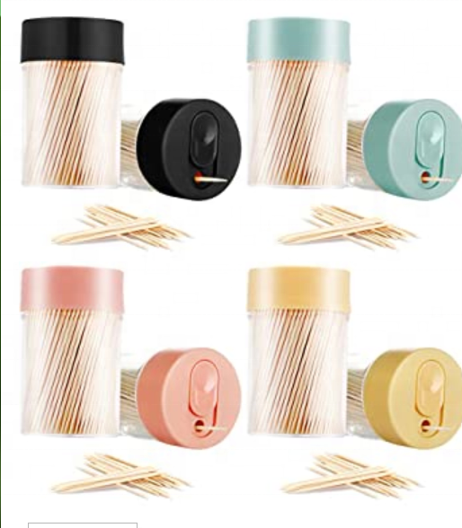 Plastic Bottle Packed Toothpicks OEM Logo Factory Price Two Tips Plastic Color Containers Disposable Bottled Bamboo Toothpick