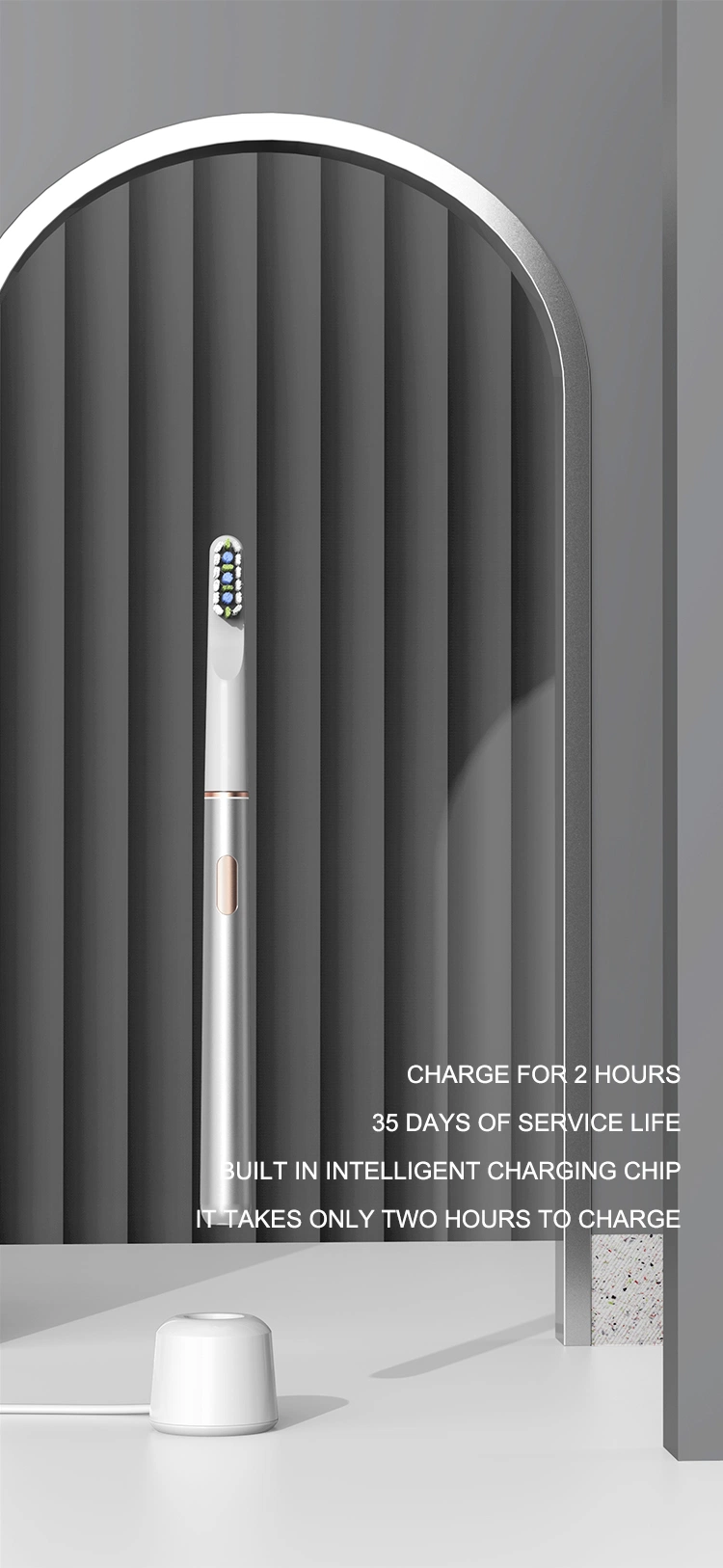 New Design USB Charging Black Vibrating Electric Toothbrush