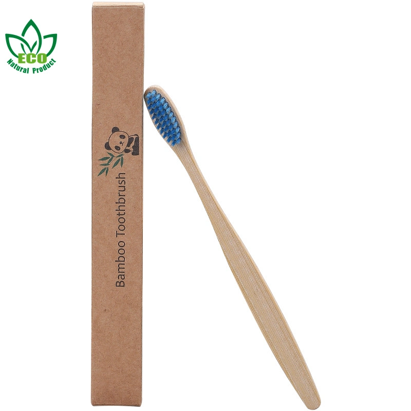 Wholesale Cheap Custom Logo Charcoal Round Natural Bamboo Toothbrush with Bamboo Case